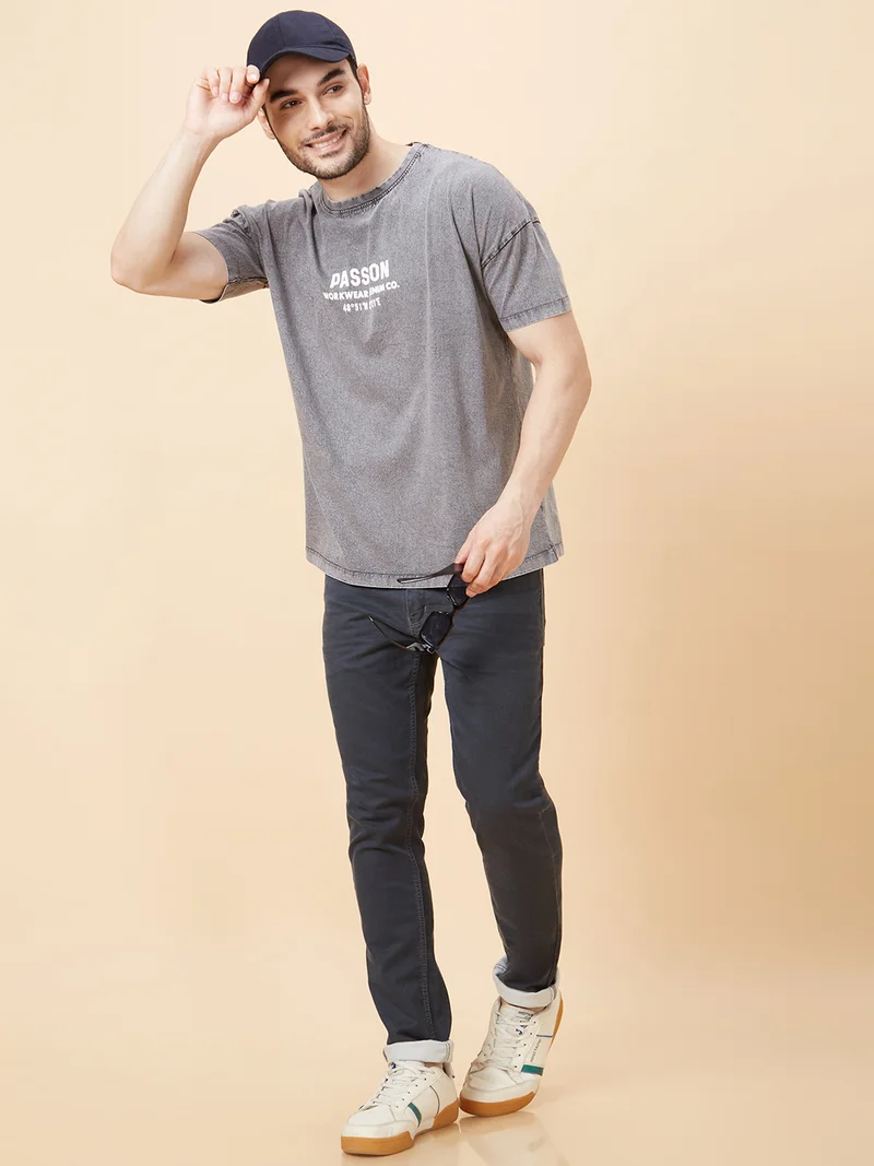 Globus Men Grey Mid-Rise Tapered Fit Jeans