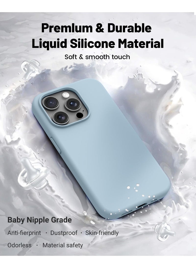 Mismo Premium Silicone Case for iPhone 16 Pro Max – Soft Touch Shockproof Protective Cover with Camera Protection, Microfiber Lining Anti-Fingerprint Anti-Scratch Finish Case - Dark Blue - Image 2