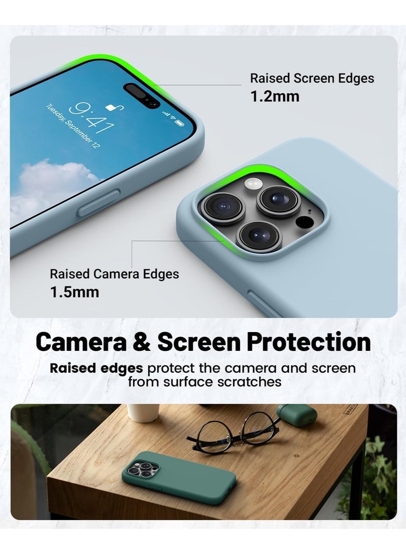 Mismo Premium Silicone Case for iPhone 16 Pro Max – Soft Touch Shockproof Protective Cover with Camera Protection, Microfiber Lining Anti-Fingerprint Anti-Scratch Finish Case - Dark Blue - Image 4