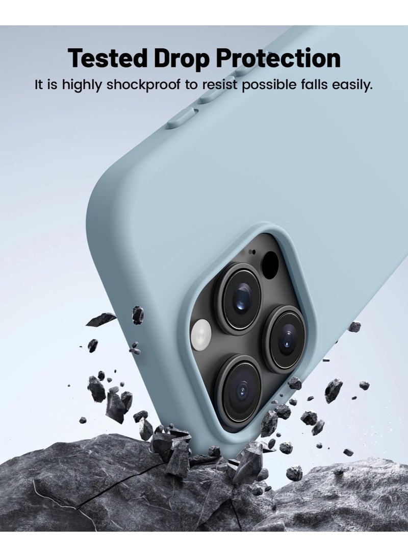 Mismo Premium Silicone Case for iPhone 16 Pro Max – Soft Touch Shockproof Protective Cover with Camera Protection, Microfiber Lining Anti-Fingerprint Anti-Scratch Finish Case - Dark Blue - Image 3