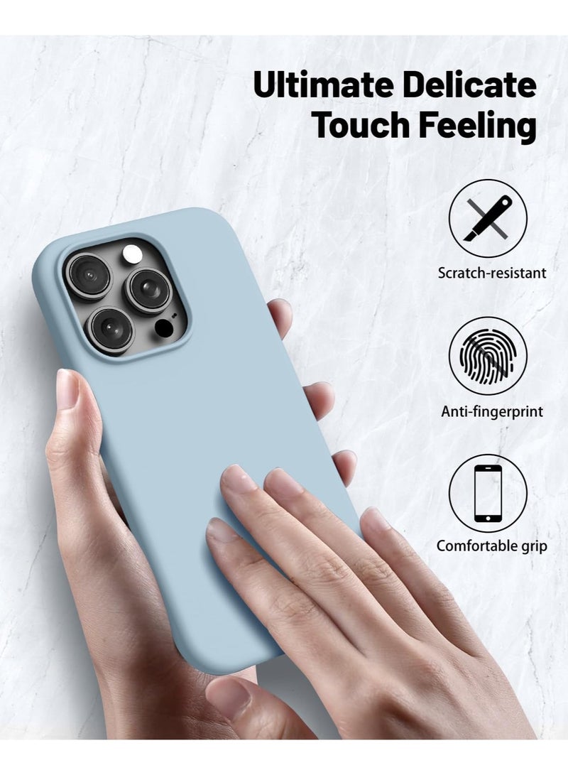 Mismo Premium Silicone Case for iPhone 16 Pro Max – Soft Touch Shockproof Protective Cover with Camera Protection, Microfiber Lining Anti-Fingerprint Anti-Scratch Finish Case - Dark Blue - Image 5