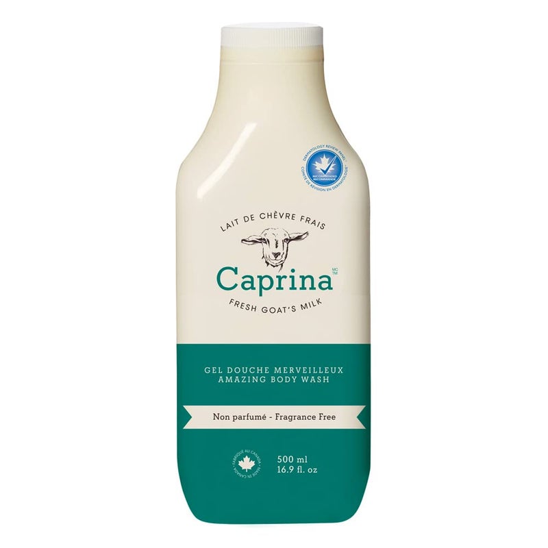 Caprina by Canus Caprina Amazing Body Wash, Fragrance Free, 16.9 oz, With Fresh Canadian Goat Milk, Gentle Soap, Moisturizing, Vitamin A, B2, B3, and More - Image 1