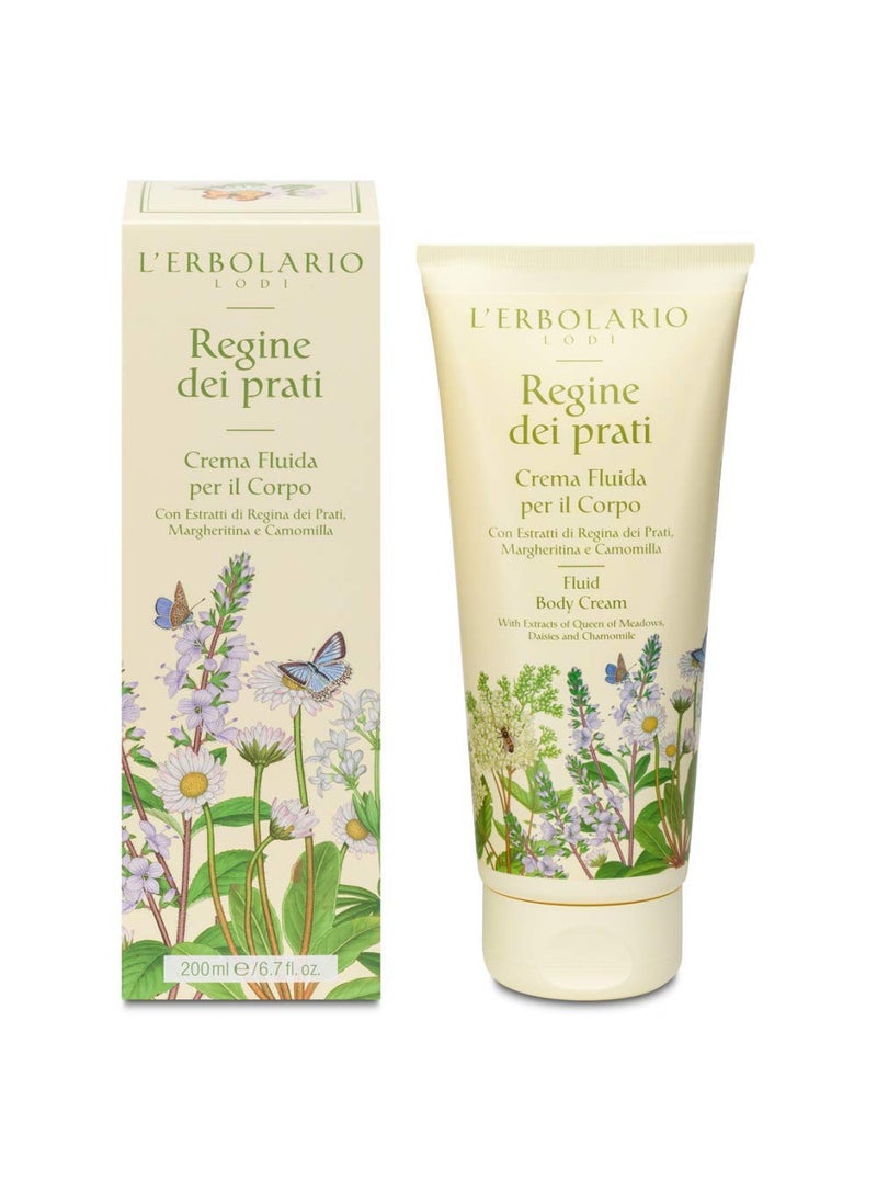 L'Erbolario - LErbolario Regine Dei Prati Fluid Body Cream  Delicate And Innocent Fragrance  ReAwakens The Natural Softness Of The Skin  Preserves Skins Moisture  Provides An AntiRadical Action  67 Oz - Image 1