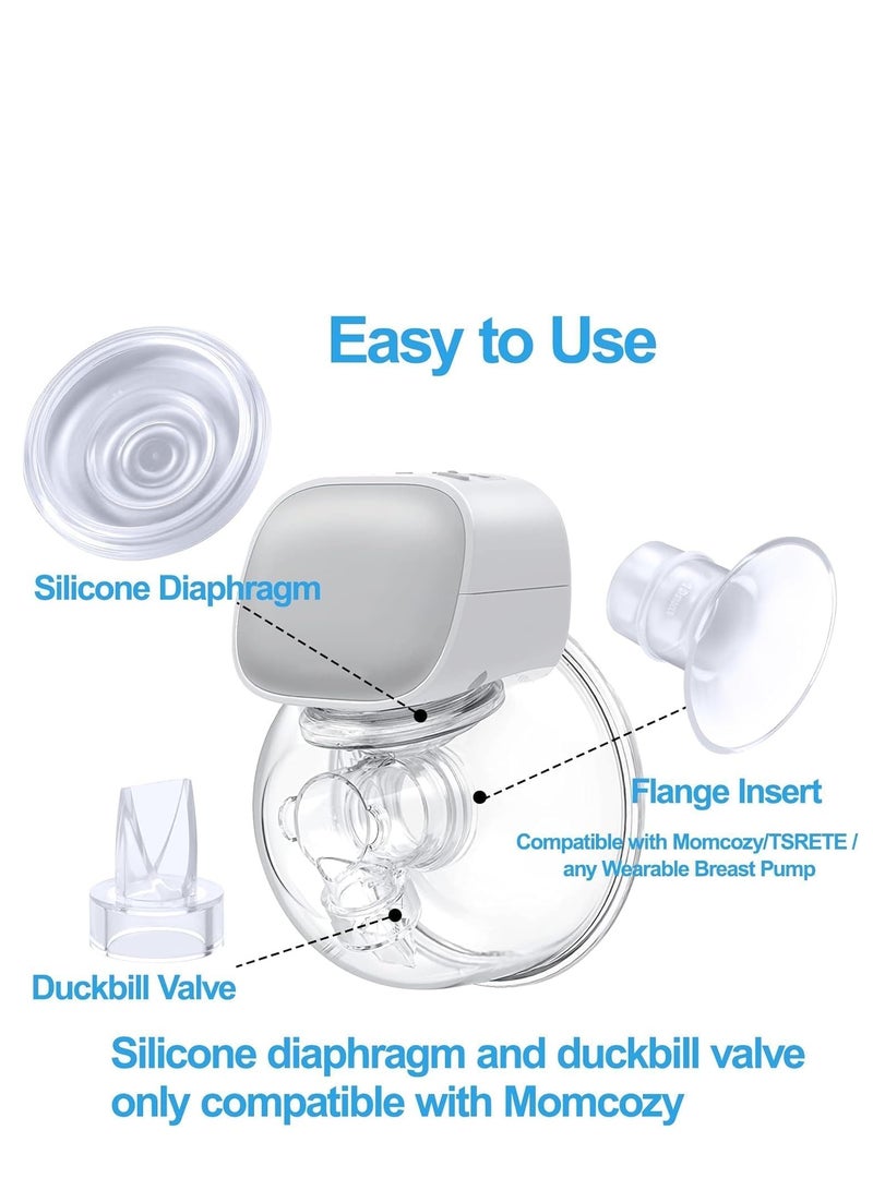 9 Pack Breast Milk Pump Inserts 13/15/17/19/21mm Compatible with Momcozy Wearable Breast Pump, for TSRETE/Spectra/Medela 24mm Shields, Include Silicone Diaphragm&Duckbill Valve - Image 2