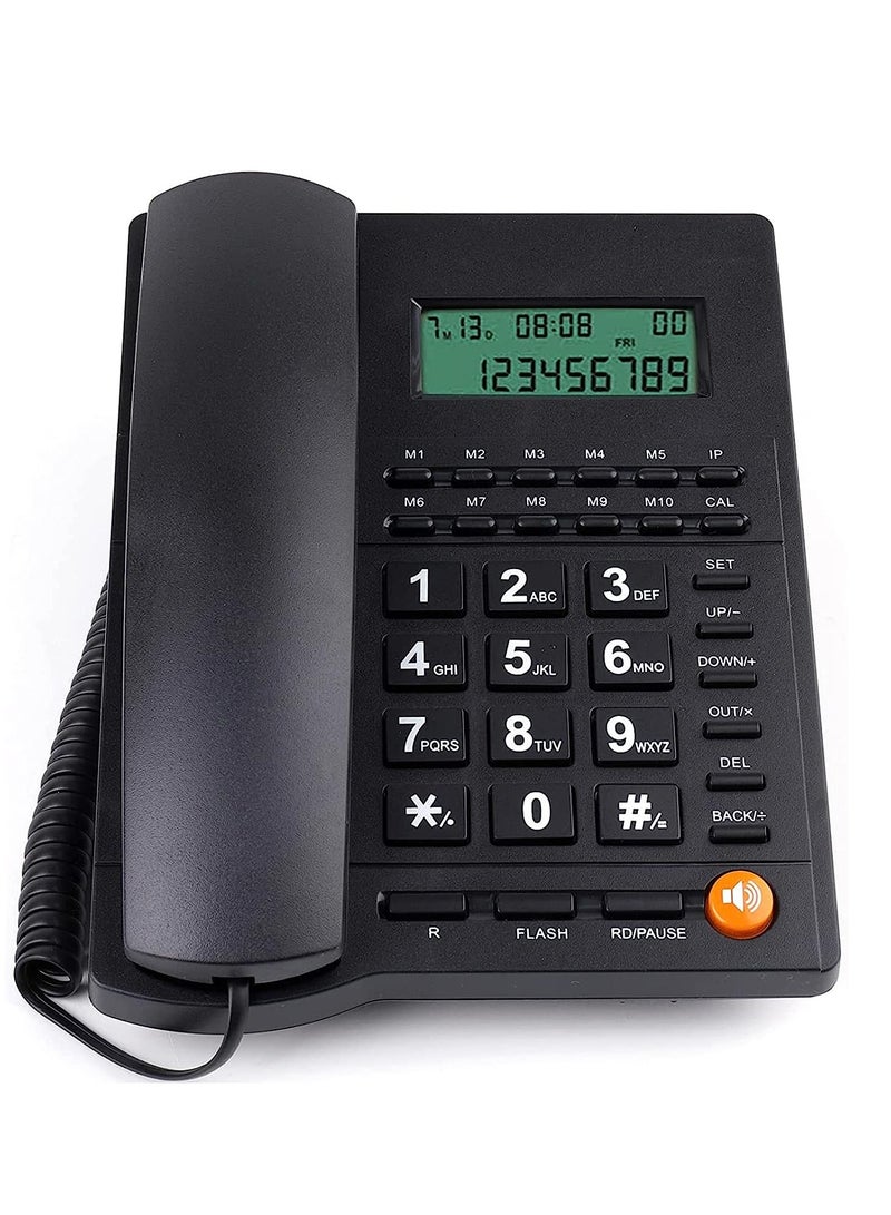 Corded Telephone for Desk Wired Landline Desktop House Phone with Speaker Seniors Caller ID Single Line Integrated Call Blocking Home Office Hotel Black - Image 5