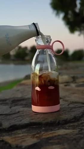 Marrone Portable Juicer Blender350ml Mini Smoothie Makers Multifunctional Personal Jug Blenders with USB Rechargeable Washable Fruit Juice Mixer Electric Juice Blender PINK - Image 5