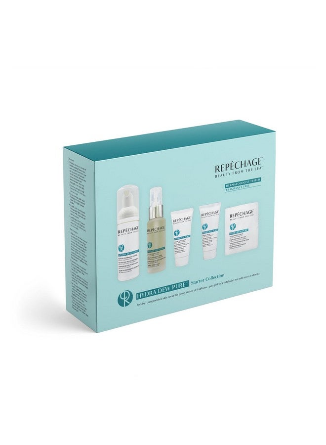 Repechage Hydra Facial Kit For Dry To Compromised Skin Hydra Dew Pure Gentle Foaming Face Cleanser Facial Essence Mist Moisturizer Cream Night And Eye Contour Gel Home Care 5Step Kit. - Image 2