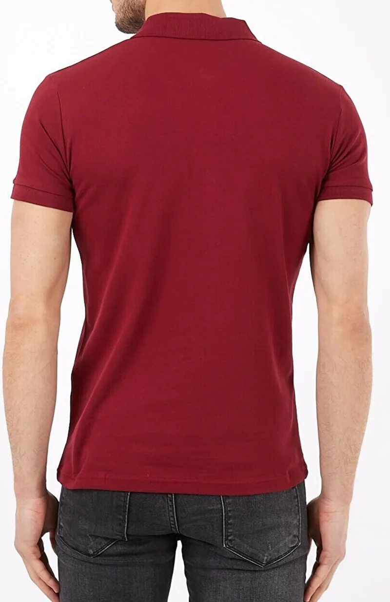 Belifanti Collection Men's Polo Neck T-Shirt Claret Red