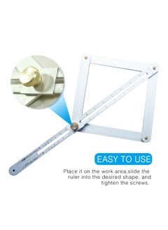 Generic Professional DIY Multi-Angle Corner Finder Protractor Tile Silver  - Image 2