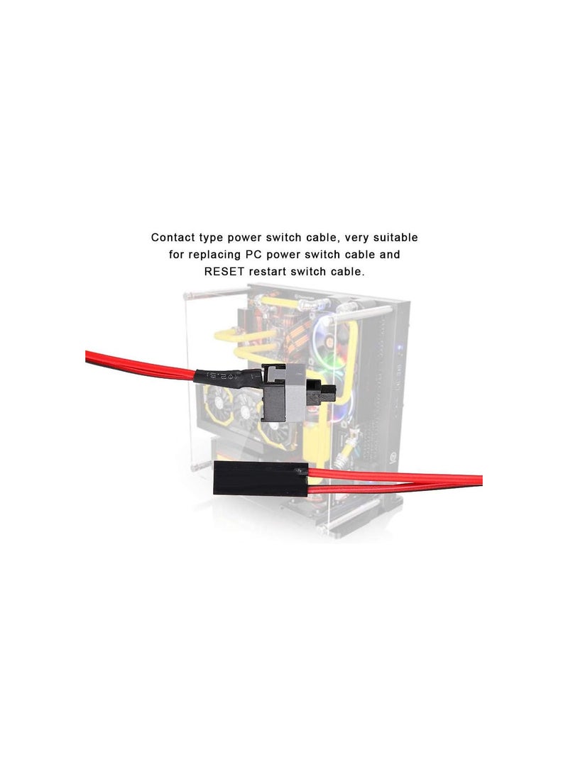 GGOOT ATX Chassis Jumper Switch Cable, Computer Case Contact Type Power Switch Cable, RESET Reset Switch Cable, Red - Image 4