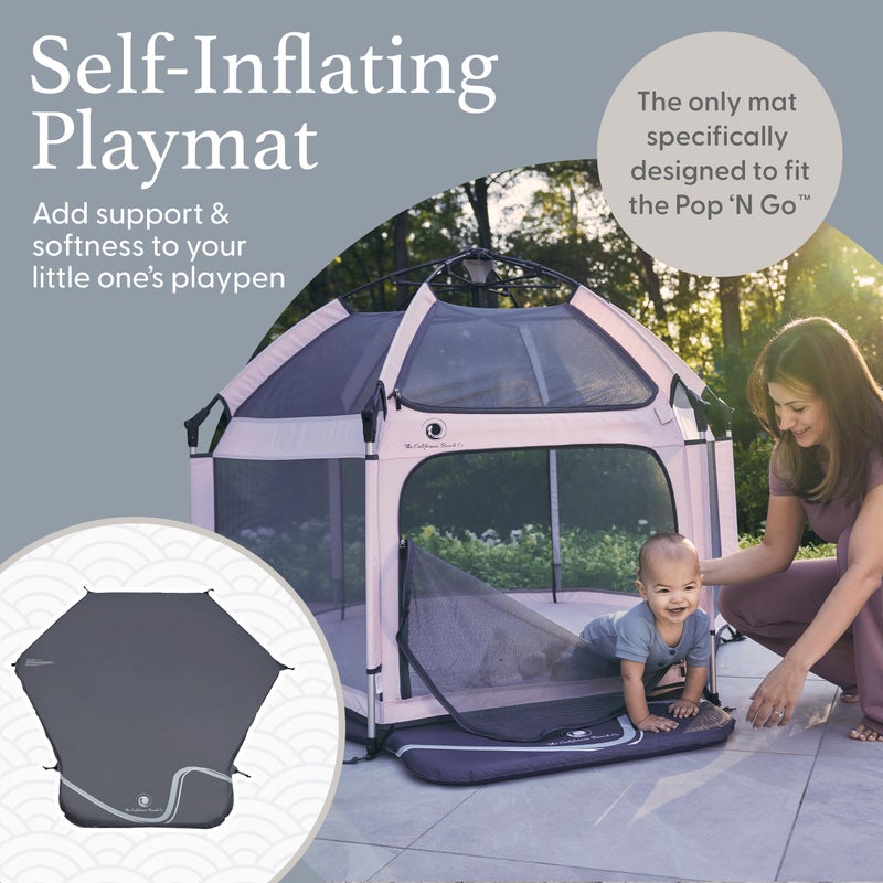 POP 'N GO PLAYPEN Baby Playmat for The Pop 'N Go Baby Playpen - 1.3" Thick Self-Inflating Playmat for Placement Underneath Pop 'N Go Playpen or for Standalone Usage - Soft and Comfy Portable Pad w/Travel Bag - Image 2