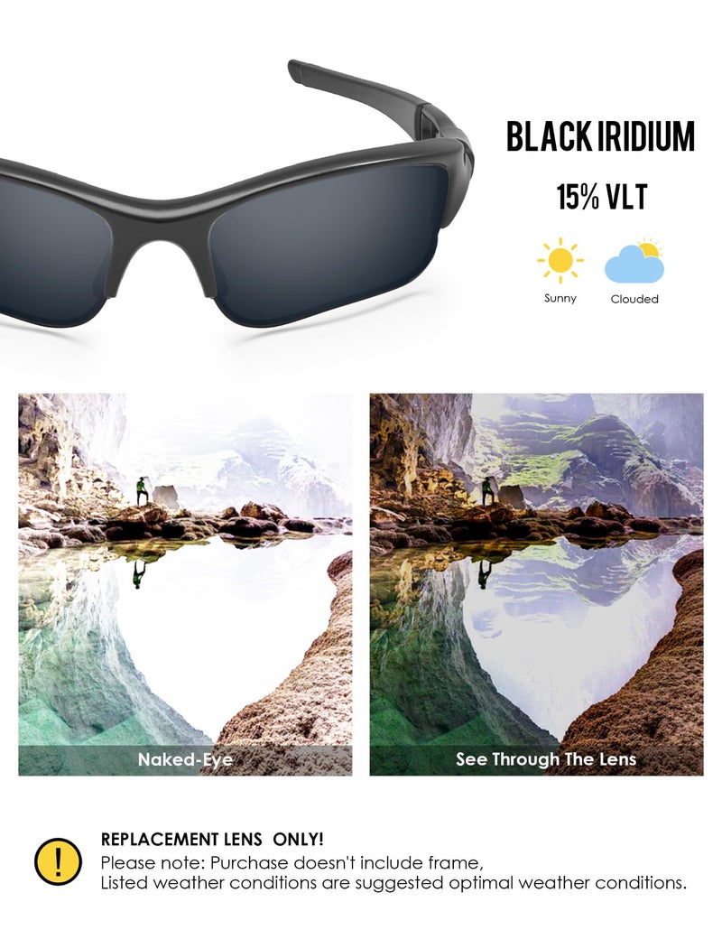BLAZERBUCK Polycarbonate Polarized Replacement Lenses & Sock Kit for Oakley Flak Jacket XLJ OO9009 - Black AR Coated - Image 3