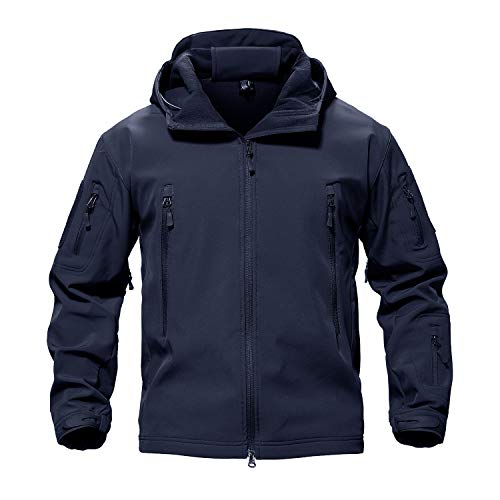 TACVASEN Men's Snow Winter Windproof Fleece Jackets Special Ops Fleece Military Tactical Soft Shell Water Resistant Jacket Hoodie Coat Navy M - Image 1