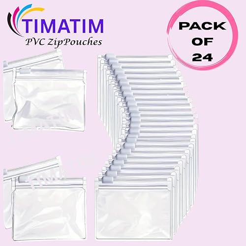 Timatim Pack of 24 Multipurpose Storage Pouch for Jewellery Storage Pouch, Makeup, Travel Accessories Zip Lock Organizer for Cosmetics and Stationery, Clear & Transparent (L(6x8 in)) - Image 3