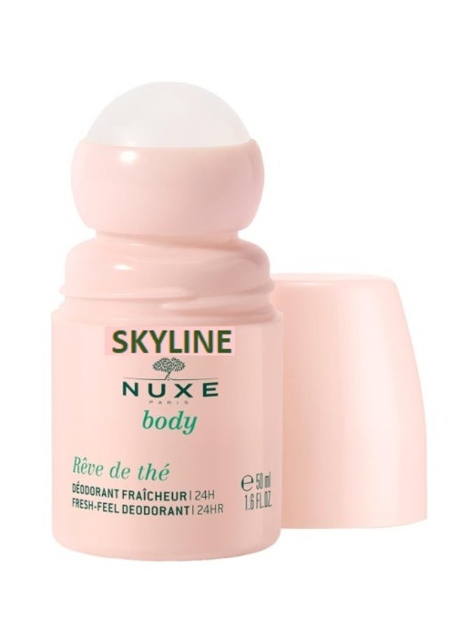 SKYLINE NUXE Body Rêve de Thé Fresh-Feel Roll-On Deodorant 50ml - 24 Hour Odor Protection, Green Tea Infused Deodorant for All-Day Freshness, 50ml - Image 1