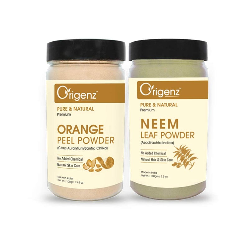 Origenz Orange Peel and Neem Leaves Powders for Healthy Skin, Nourishment, Mask, Helps to Control Tanning, Acne Pimple | 200gm - Image 5