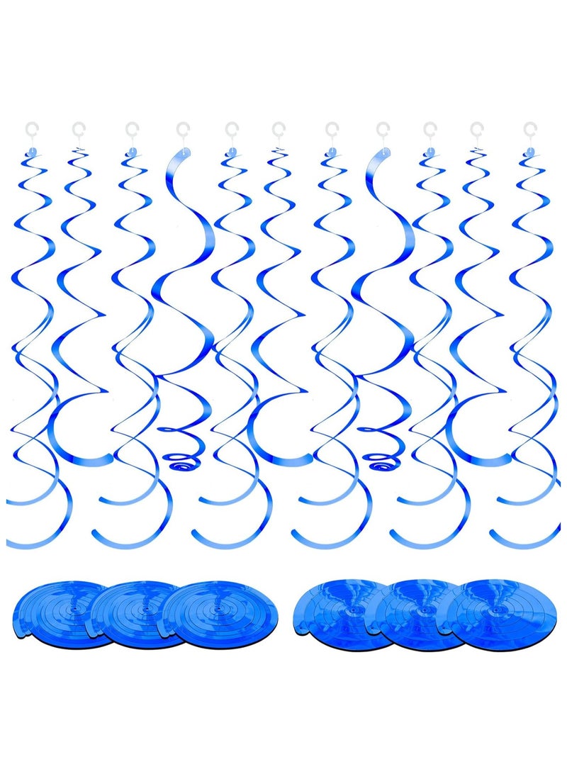 SYOSI Party Swirl Decorations, 30Pcs Foil Swirl Hanging Decoration Plastic Streamer for Ceiling, Whirls Decorations for Birthday Wedding Anniversary Party Decorations, Metallic Hanging Swirl 22" - Image 1