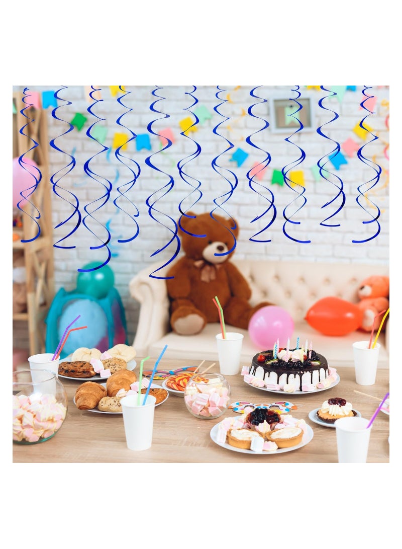 SYOSI Party Swirl Decorations, 30Pcs Foil Swirl Hanging Decoration Plastic Streamer for Ceiling, Whirls Decorations for Birthday Wedding Anniversary Party Decorations, Metallic Hanging Swirl 22" - Image 5