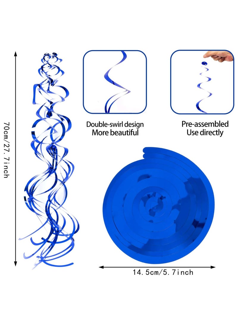 SYOSI Party Swirl Decorations, 30Pcs Foil Swirl Hanging Decoration Plastic Streamer for Ceiling, Whirls Decorations for Birthday Wedding Anniversary Party Decorations, Metallic Hanging Swirl 22" - Image 3