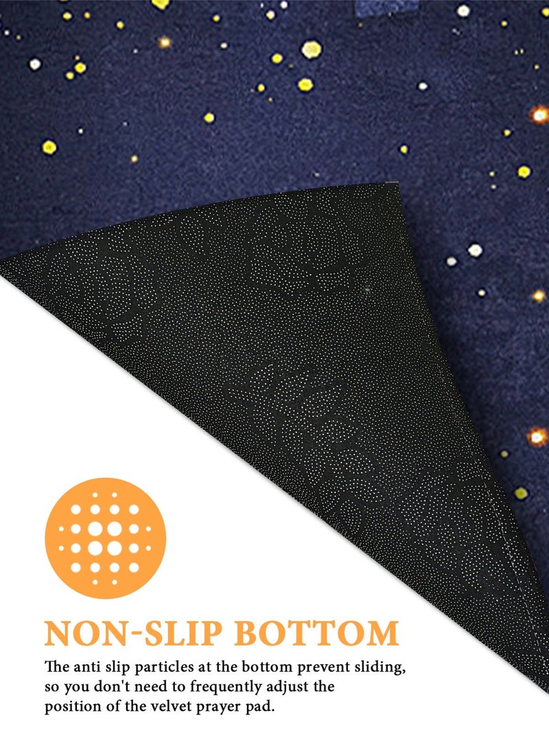 HomarKet Prayer Mat, Premium Anti-Slip Velvet Top Prayer Rug, Travel Prayer Mat, Islamic Gifts for Women and Men, Portable Prayer Matt Islam 70 x 110 cm for Wedding Balcony Windowsill Camping Ramadan or Home Decor Best Gift For Ramadan - Image 4