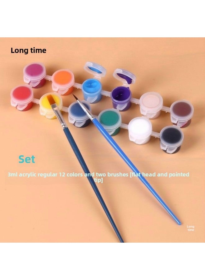 Small Package Student Children Handmade Clay Clay Clay Clay Soft Clay Clay Red Clay Yellow Clay Clay-Color:1.0kg Yellow Mud + Wooden Tools + Acrylic 12 Colors 2 Brushes, Real Hair 2 Packs Total 2kg - Image 5