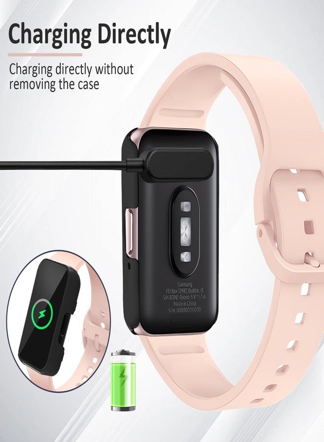 Meliya 2-Pack for Samsung Galaxy Fit 3 Screen Protector Case, Full Protective Tempered Glass Screen Protector Cover Case for Samsung Galaxy Fit 3 Smartwatch for Women Men (Black/Black) - Image 5