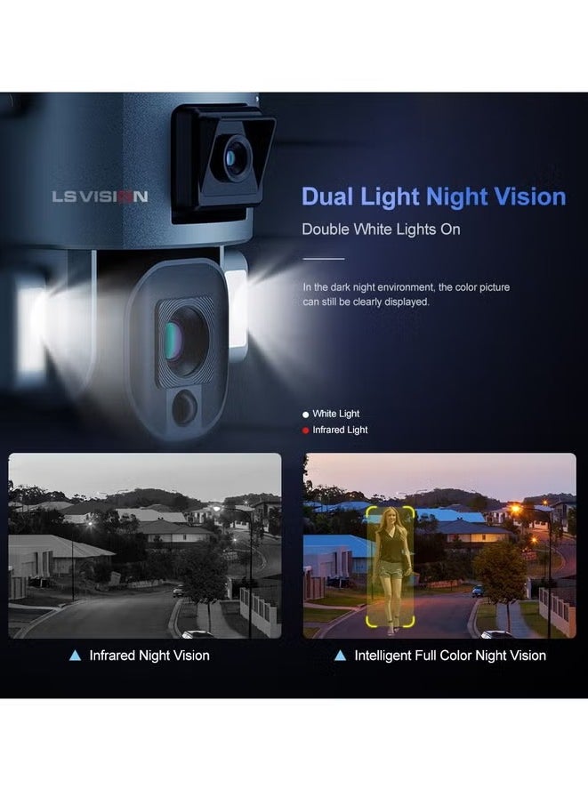 4K Solar Camera, Ip65 Waterproof Outdoor Dual Security Camera, Two Way Audio Security Surveillance With Cloud Storage, Smart Wireless Camera For Home Office, (Pc)
