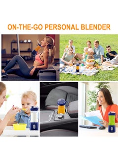 Generic كوب خلاط محمول بمنفذ USB، خلاط كهربائي صغير للعصير والعصائر والمشروبات المخفوقة، عصارة سريعة بستة شفرات، دايك بلو  - Image 5