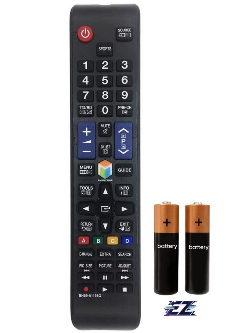 ELTRAZONE Universal Remote Control Samsung BN59-01198Q for Samsung 3D LCD LED Smart TVs - TV Samsung Universal Remote Control UA32J5500AW UA40J5520AK UA40J6200AK with Battery - Image 1