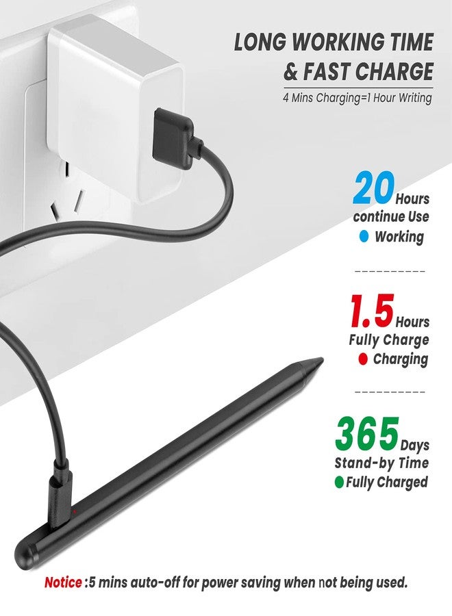 Edivia 2022 Chromebook X360 Laptop Stylus, Active Stylus for HP Chromebook X360 Laptop Pen with Ultra Fine Tip,Touch-Control and Rechargeable,Good for Drawing and Writing,Black - Image 3