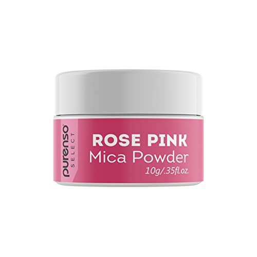 Purenso Select - Rose Pink Mica Powder Pigment, 10g I for Soap Making, Candle, Lip Gloss, Nails, Bath Bombs, Art Crafts, Resin - Image 1