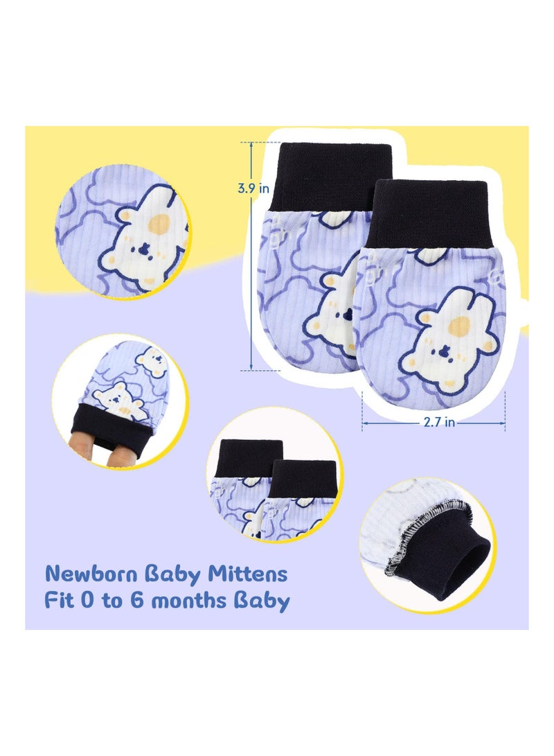 KASTWAVE 6 Pairs Newborn Baby Mittens No Scratch Gloves Infant Toddler Anti Scratch Essentials Unisex Cotton  - Image 4