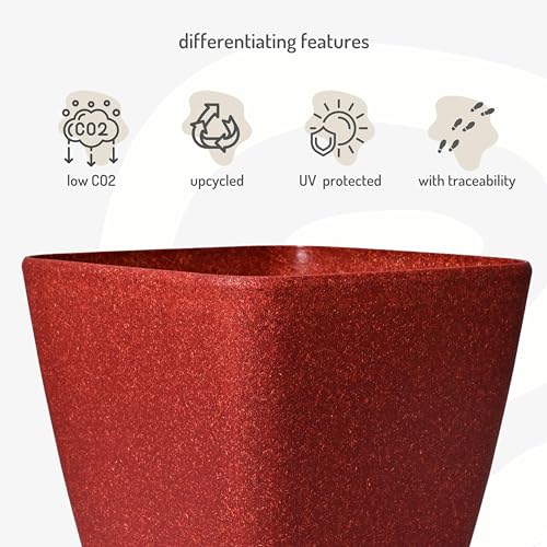 Eha Set of 2 Earth-Friendly Daisy 7" Self-Watering pots and Planters | Bamboo Based | UV Protected | for Indoor, Home Decor, Outdoor, Balcony & Garden | Coral - Image 3