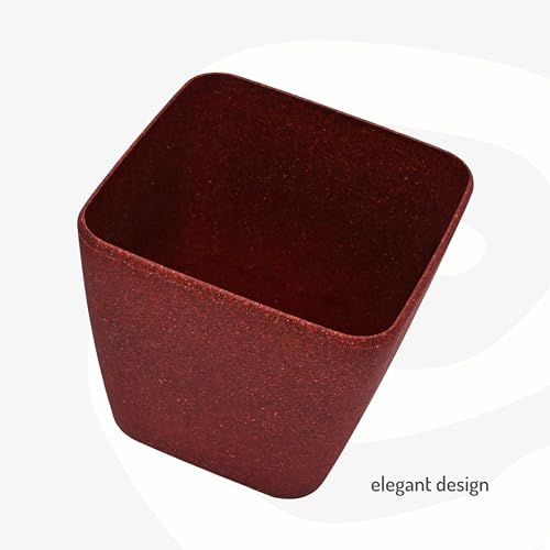 Eha Set of 2 Earth-Friendly Daisy 7" Self-Watering pots and Planters | Bamboo Based | UV Protected | for Indoor, Home Decor, Outdoor, Balcony & Garden | Coral - Image 5