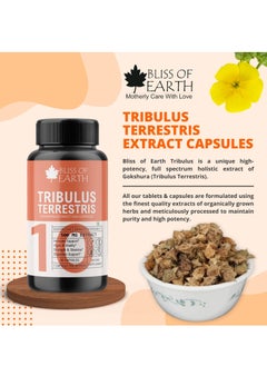 BLISS OF EARTH Tribulus Terrestris Extract Supplement For Men & Women 500mg High Potency Gokshura Root Extract 60 Veg Capsules For Energy Stamina & Muscle Growth Pack of 2  - Image 3