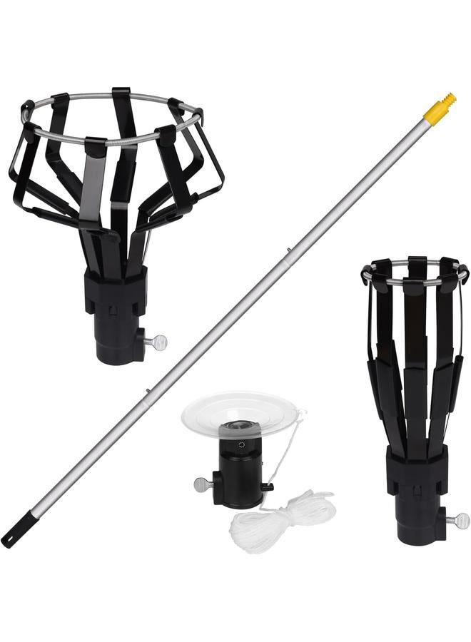Bluejw Liaakrr 12FT Light Bulb Changer for High Ceilings, Light Bulb Changer with Baskets and Suction Cup,High Ceiling Light Bulb Changer with Pole, Light Bulb Removal Tool for Household Hanging Lights 