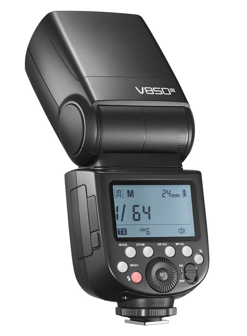 Godox V850III 2.4G Wireless Camera Flash Speedlite On-camera Transmitter/ Receiver Speedlight 1/8000s HSS GN60 with 2600mAh Large Capacity Battery Replacement for Canon/ Nikon/ Sony/ Panasonic/ Olympus DSLR Cameras - Image 4