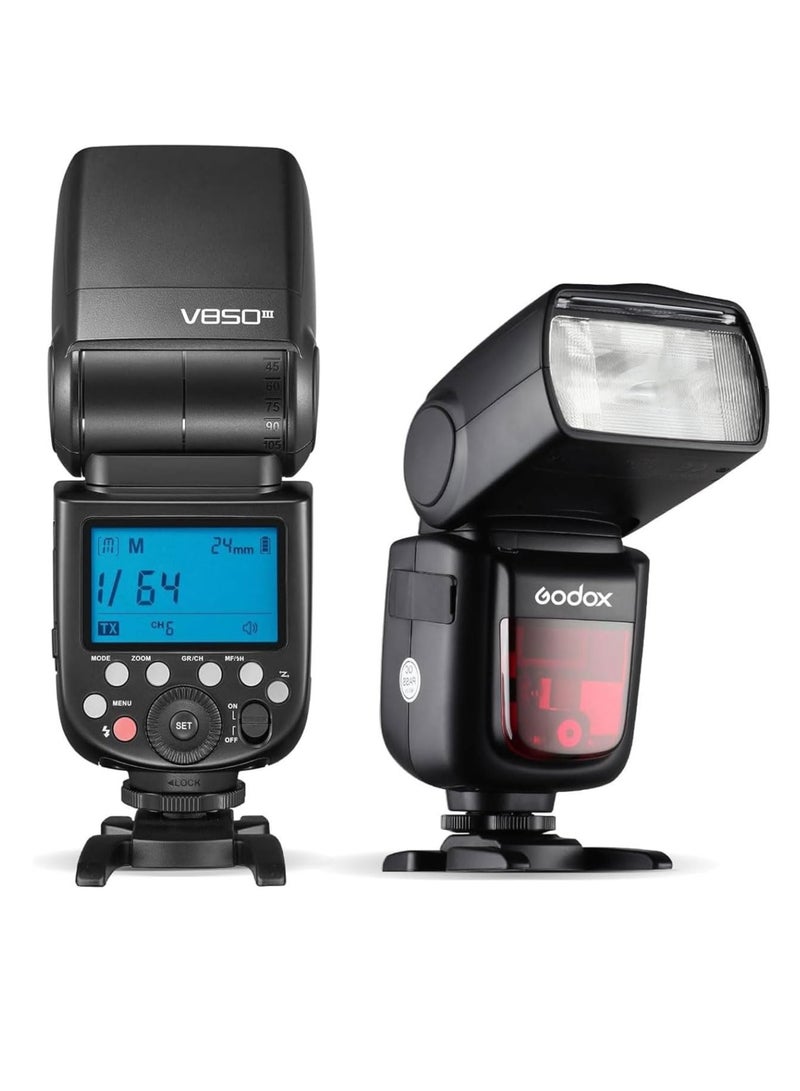 Godox V850III 2.4G Wireless Camera Flash Speedlite On-camera Transmitter/ Receiver Speedlight 1/8000s HSS GN60 with 2600mAh Large Capacity Battery Replacement for Canon/ Nikon/ Sony/ Panasonic/ Olympus DSLR Cameras - Image 1