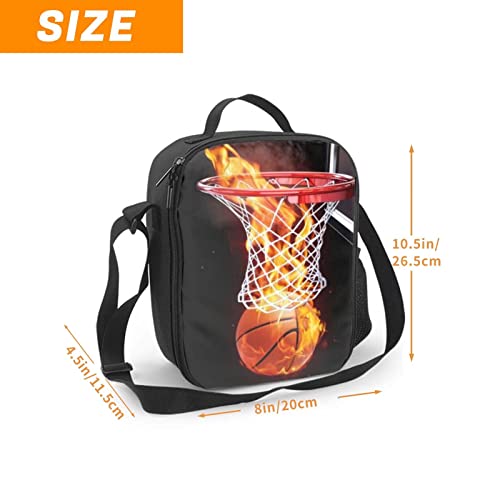 PAUSEBOLL Basketball Lunch Bag for Boys, Insulated Lunch Bag for Adult Teens Girls, Reusable Portable Lunch Box Cooler Tote Waterproof Lunch Container for School Office Picnic - Image 2