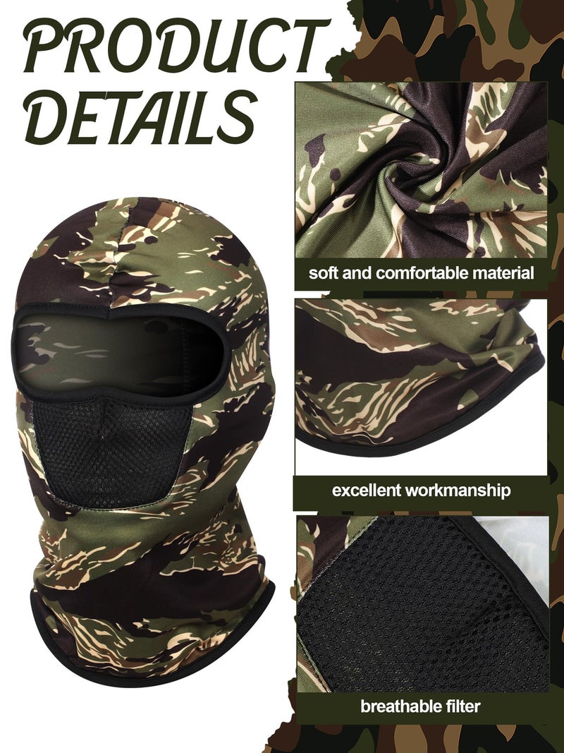 SATINIOR 9 Pcs Camo Balaclava Ski Mask Full Face Sun Mask for Men Women Face Cover Breathable UV Protection for Outdoor Sport(Medium,Novel Camouflage) - Image 4