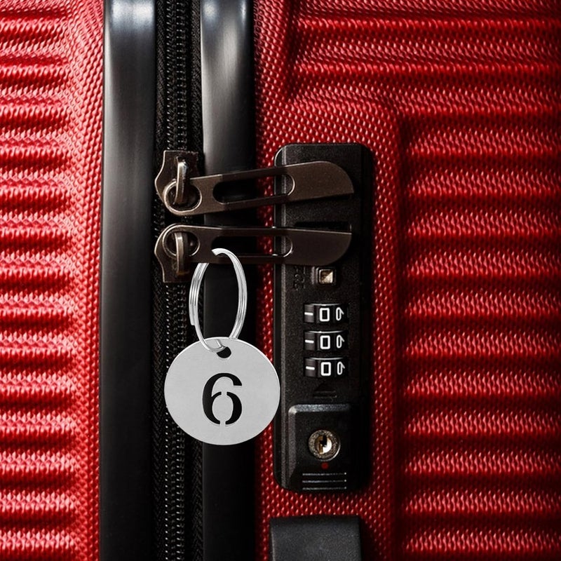 50pcs Stainless Steel Numbered Key Tags with Hollowed Digits, Round Metal Coding Tags with Split Rings for Cabinet, Locker, and Key Box Organization - Image 5