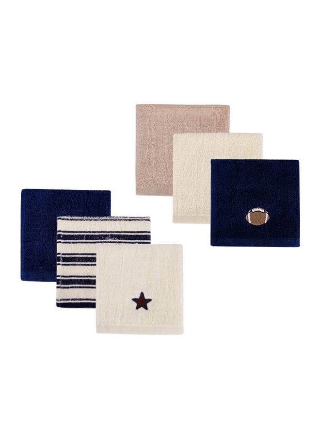 hudson baby Washcloths Woven Terry 6 Piece Football - Image 1