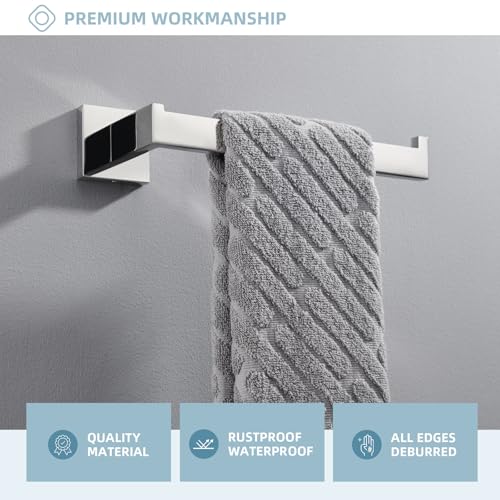 Angle Simple Bathroom Towel Holder, SUS 304 Stainless Steel Kitchen Hand Towel Rack Hanger for Wall, Polished Chrome, 10.24 Inches - Image 3
