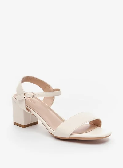سيليست Women's Solid Block Heel Sandals with Buckle Closure