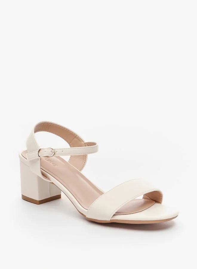 سيليست Women's Solid Block Heel Sandals with Buckle Closure