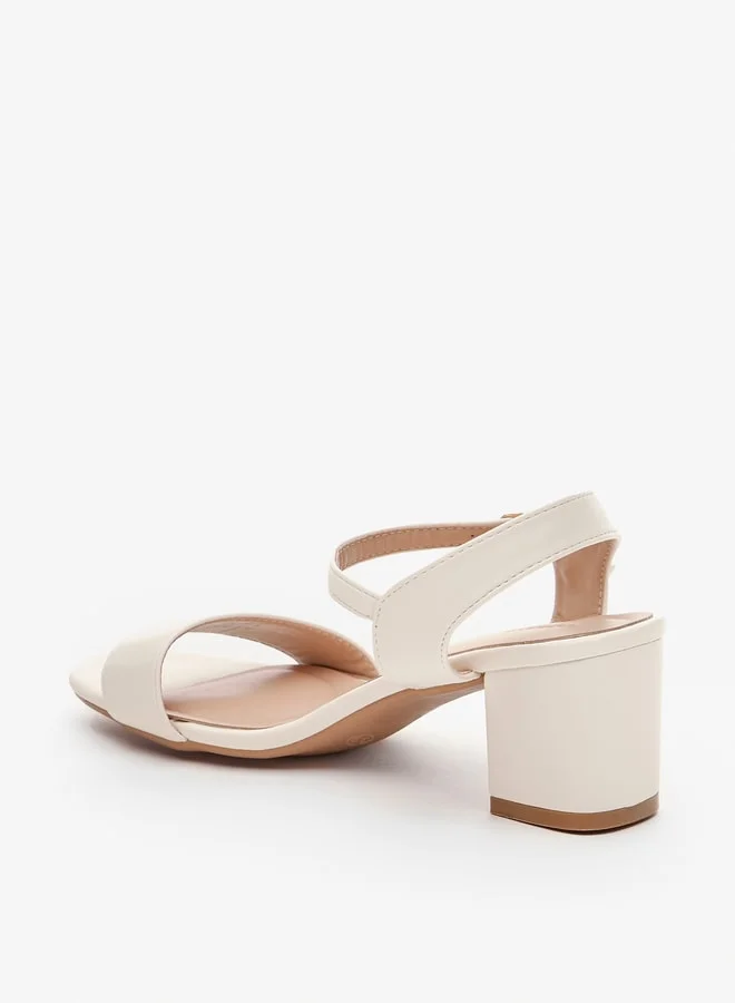 سيليست Women's Solid Block Heel Sandals with Buckle Closure