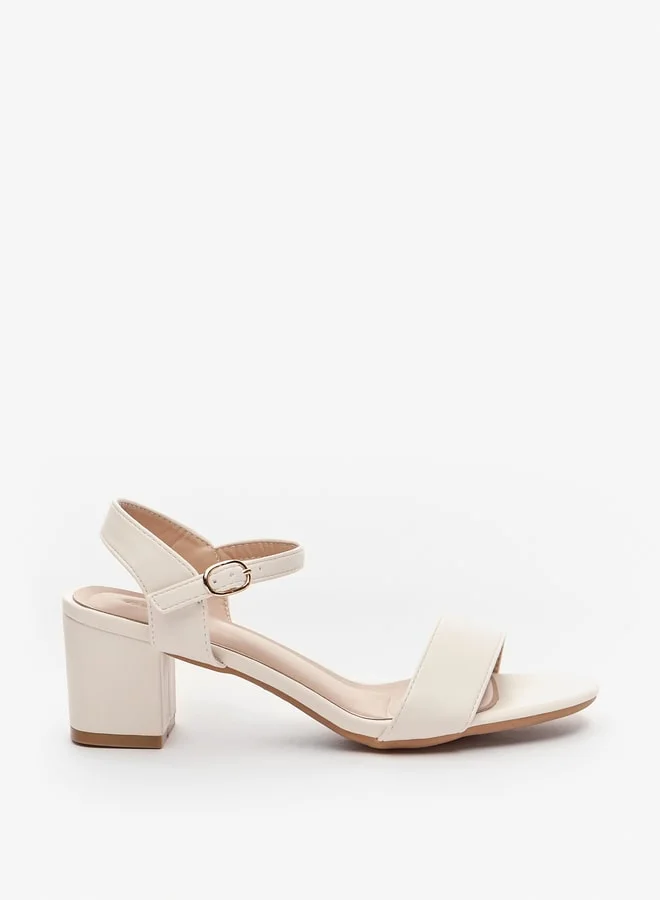 سيليست Women's Solid Block Heel Sandals with Buckle Closure