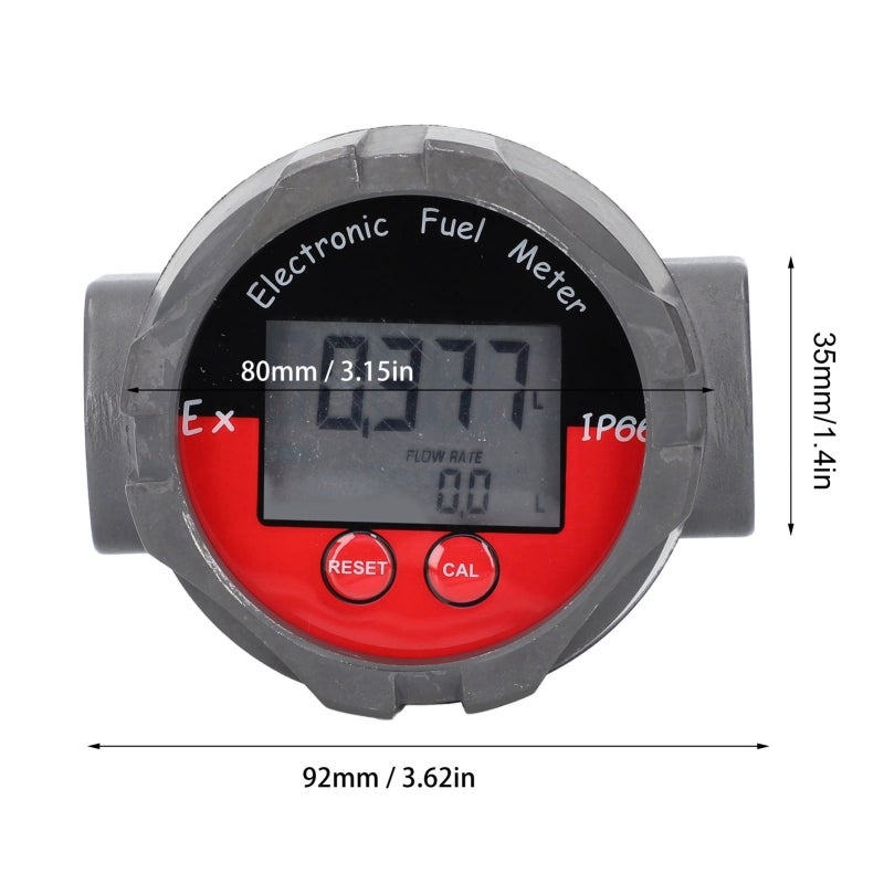 Electronic Fuel Meter Digital LCD Display Turbine Fuel Flow Gauge 1in High Accuracy 20MPa MWP - Image 4