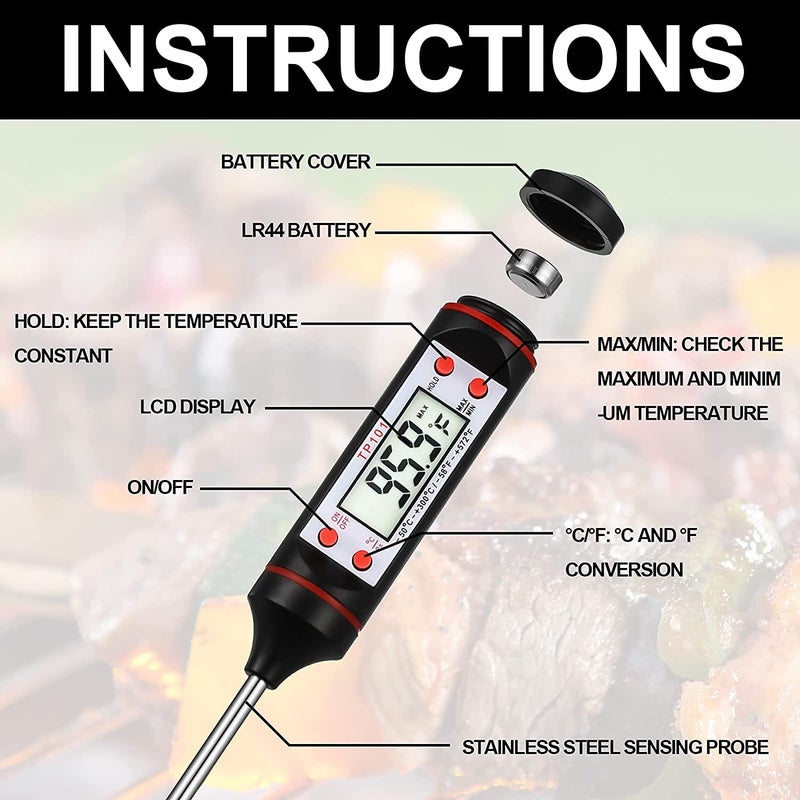 SMIC Electronic Food Thermometer Kitchen Household Milk Powder Water Thermometer Food Liquid Thermometer Probe TP101 - Image 2