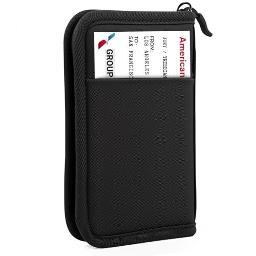 HOHOM Single Passport Holder for Travel, RFID Travel Document Organizer for Women Waterproof Passport Wallet Men Portable Case for Cards, Boarding Pass, ID, Money, Tickets with Zipper - Image 1